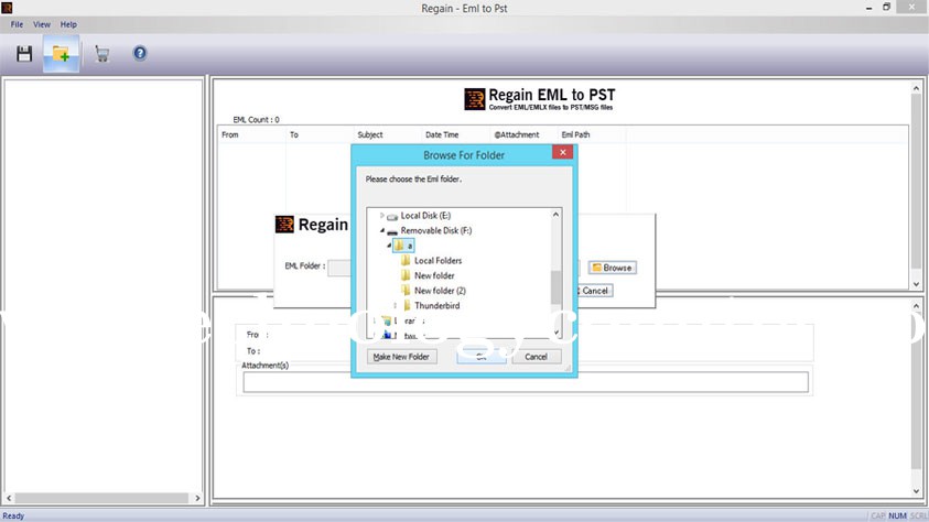Regain EML to PST Converter Screenshots
